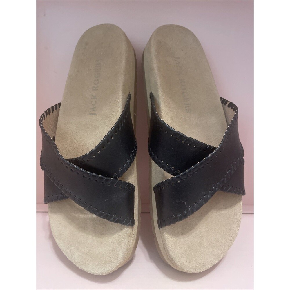 Jack Rogers 8 1/2 Lexi slide sandal shoe platform comfort black new 8.5